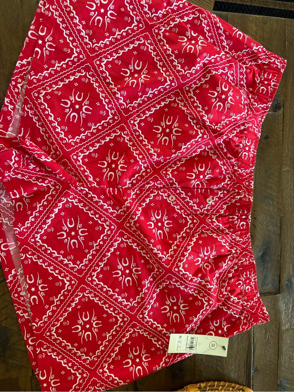 Red Bandana Print Skirt / Shorts